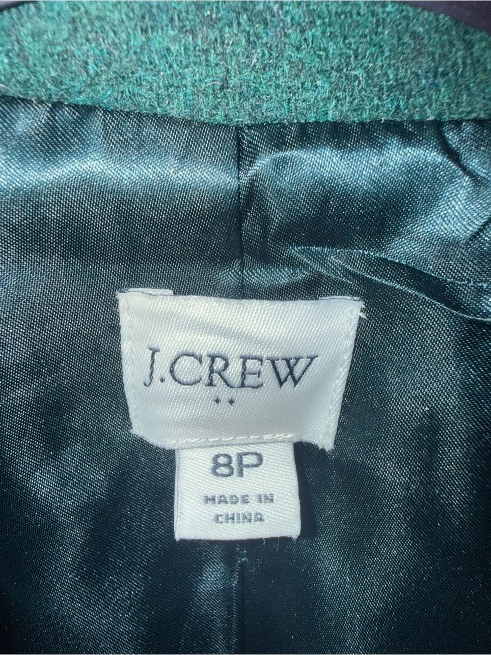 J. Crew Dark Green Wool Pea Coat with Gold Buttons